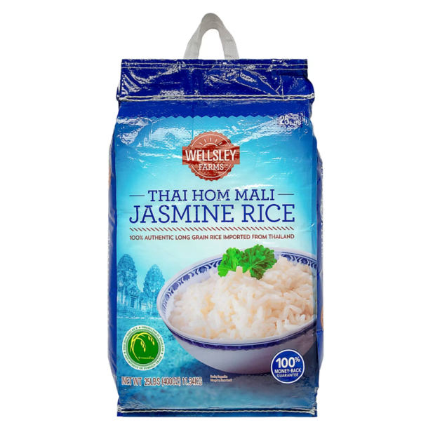 Wellsley Farms Thai Hom Mali Jasmine Rice, 25 lbs.