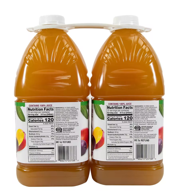 Wellsley Farms Organic Mango Passion Fruit Juice, 2 pk./96 fl. oz. - Image 4