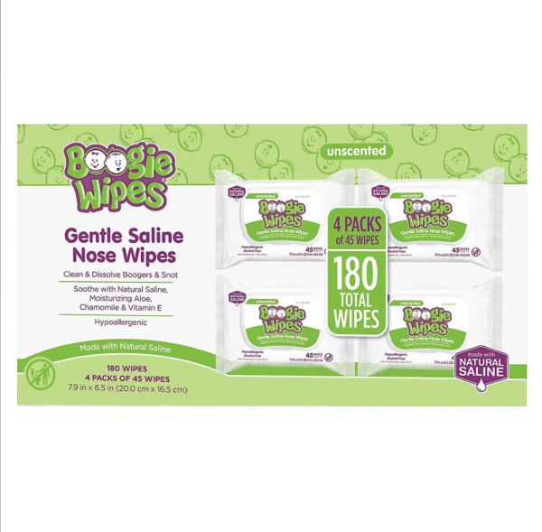 Boogie Wipes Unscented Gentle Nose Wipes, 4 pk./180 ct.
