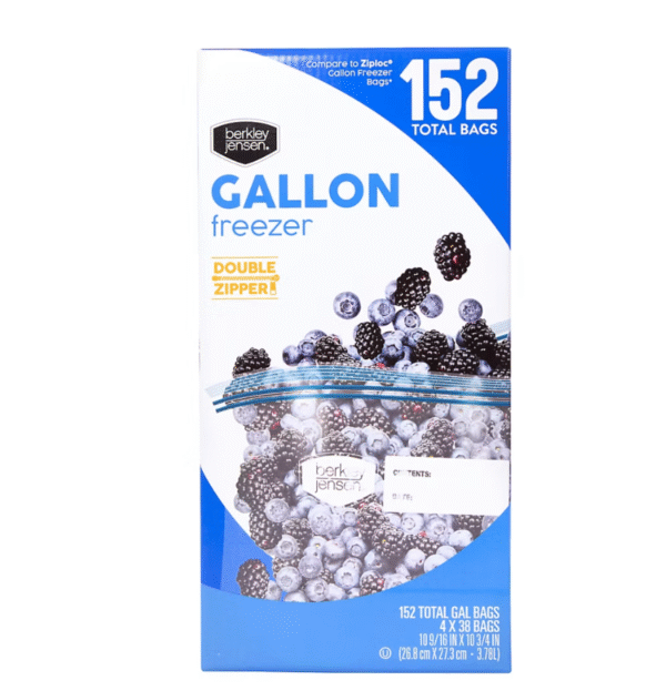 Berkley Jensen Freezer Gallon Double Zip Bags, 152 ct.