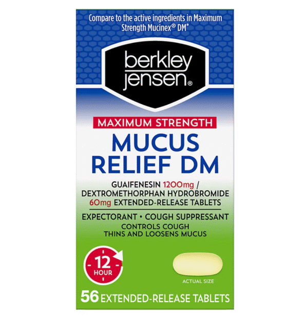 Berkley Jensen Maximum Strength Mucus Relief DM Tablets, 56 ct.