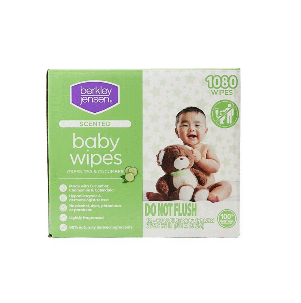 Berkley Jensen Green Tea & Cucumber Scented Baby Wipes, 1080 ct.