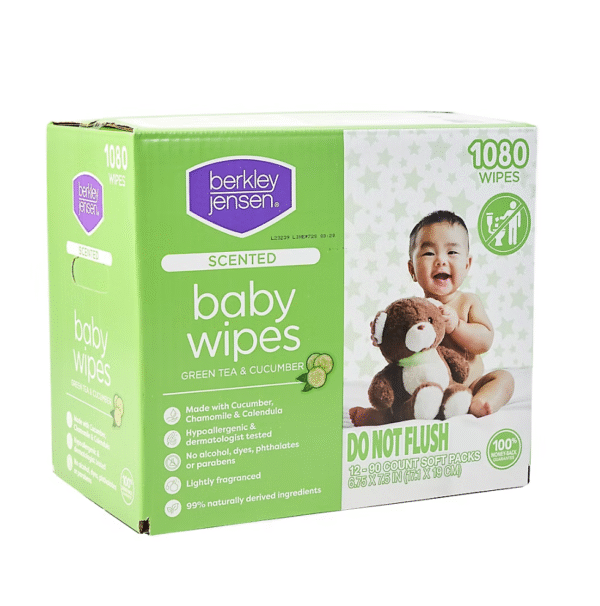 Berkley Jensen Green Tea & Cucumber Scented Baby Wipes, 1080 ct. - Image 2