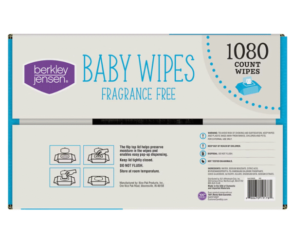 Berkley Jensen Baby Wipes - Fragrance Free, 12 pk./90 ct. each - Image 4