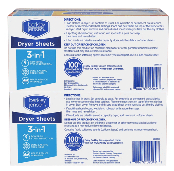 Berkley Jensen Soft and Fresh Dryer Sheets, 320 ct. - Image 2