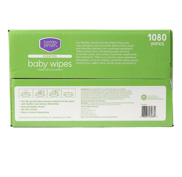 Berkley Jensen Green Tea & Cucumber Scented Baby Wipes, 1080 ct. - Image 5