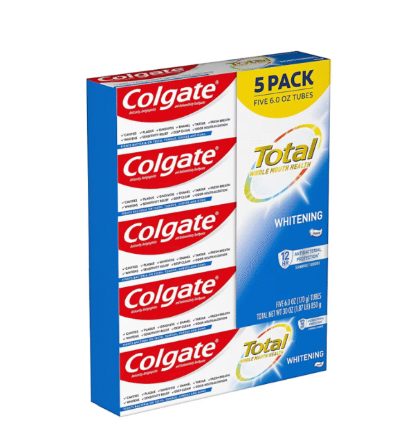 Colgate Total Active Prevention Whitening Toothpaste, Mint, 5 pk./6.0 oz. - Image 2