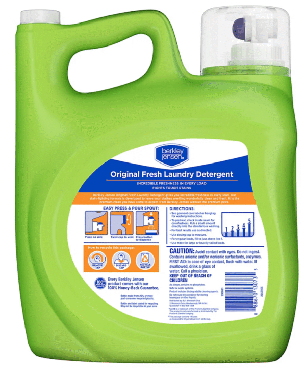 Berkley Jensen Liquid Laundry Detergent - Original Fresh Scent, 146 loads/200 oz - Image 2