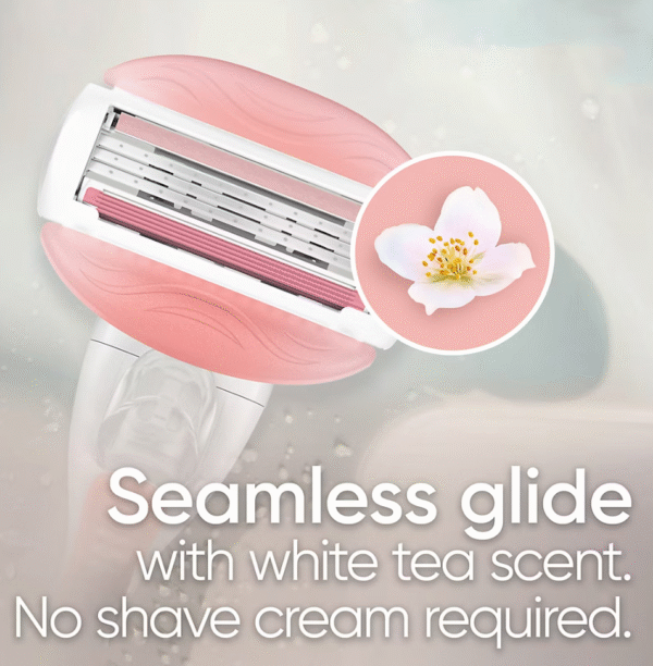 Gillette Venus ComfortGlide White Tea Scented Women's Razor, 3-Blades, 1 Handle + 12 Razor Blade Refills - Image 4