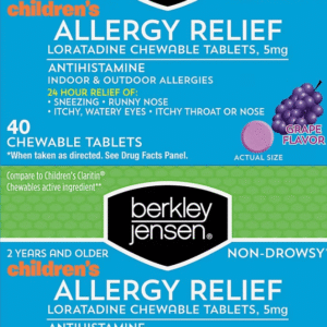 Children's Allergy Relief and Loratadine Chewable Tablets with Grape Flavor, 5mg