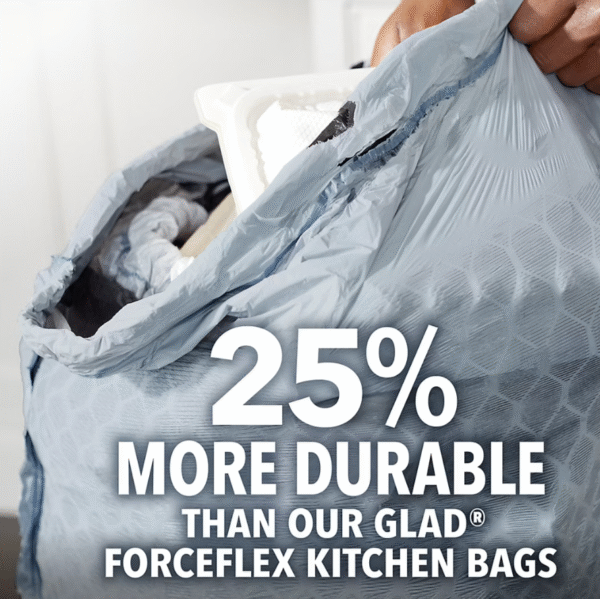 Glad ForceFlex MaxStrength with Clorox Tall Trash Bags - Lemon Fresh Bleach Scent, 120 ct./13 gal. - Image 6