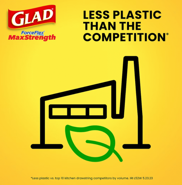 Glad ForceFlex MaxStrength with Clorox Tall Trash Bags - Lemon Fresh Bleach Scent, 120 ct./13 gal. - Image 7