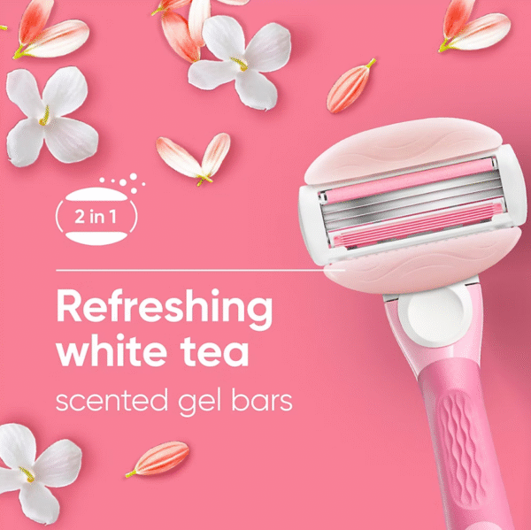 Gillette Venus ComfortGlide White Tea Scented Women's Razor, 3-Blades, 1 Handle + 12 Razor Blade Refills - Image 9