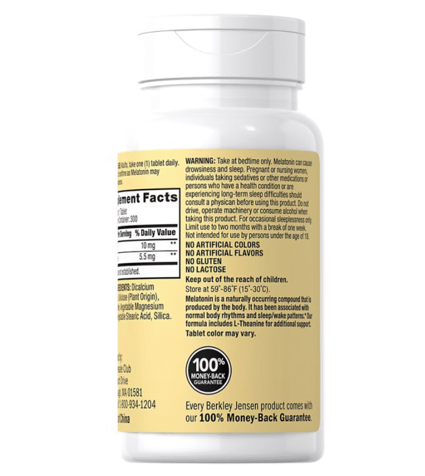 Berkley Jensen Melatonin 10mg, 300 ct. - Image 3