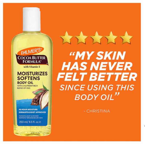 Palmer's Cocoa Butter Formula Body Oil Club Pack With Vitamin E, 2 ct./8.5 oz. Plus Travel Size Pack - Image 7