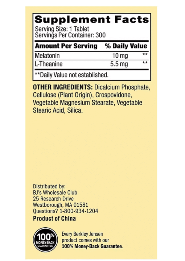 Berkley Jensen Melatonin 10mg, 300 ct. - Image 6