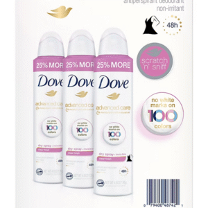 Dove Clear Finish Antiperspirant Spray, 3 ct.