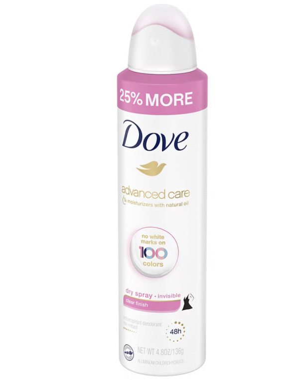 Dove Clear Finish Antiperspirant Spray, 3 ct. - Image 2