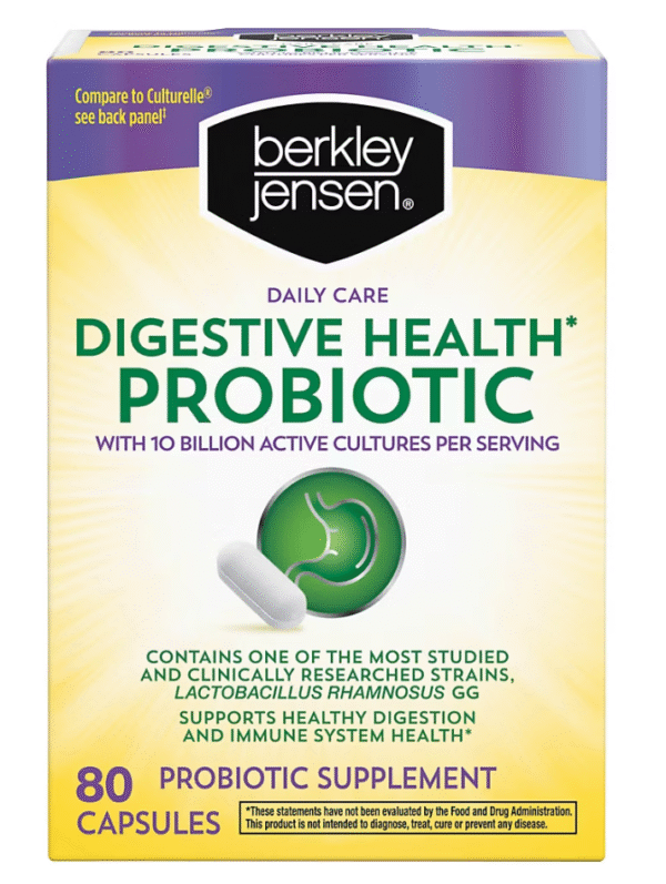 Berkley Jensen Daily Care Digestive Health Probiotic Supplement Capsules, 80 ct.