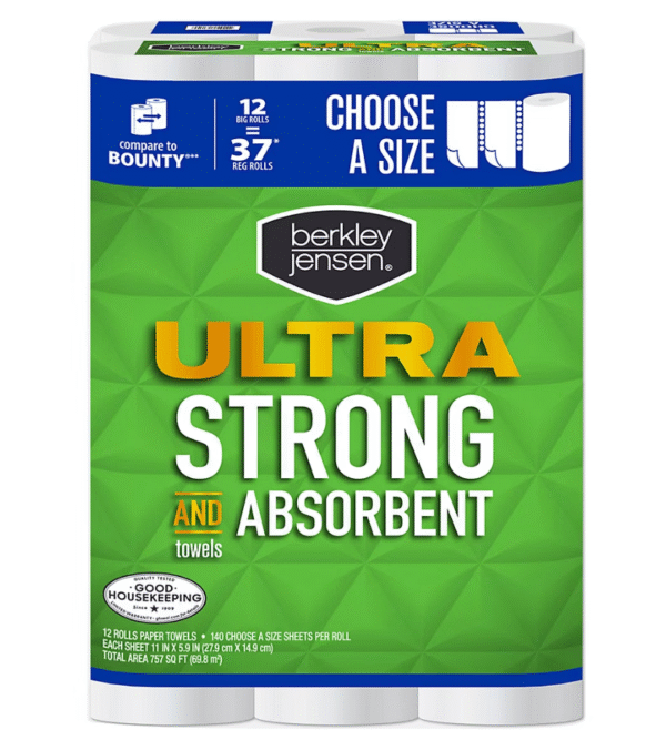 Berkley Jensen Choose-a-Size Ultra Paper Towels, 12 pk./140 sheets per roll