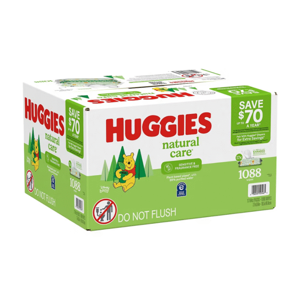 Huggies Unscented Natural Care Sensitive Baby Wipes, 1,088 ct. - Image 2
