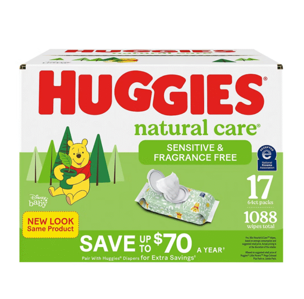 Huggies Unscented Natural Care Sensitive Baby Wipes, 1,088 ct.