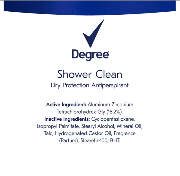 Degree Women's Shower Clean Dry Protection Deodorant, 5 pk. - Image 3