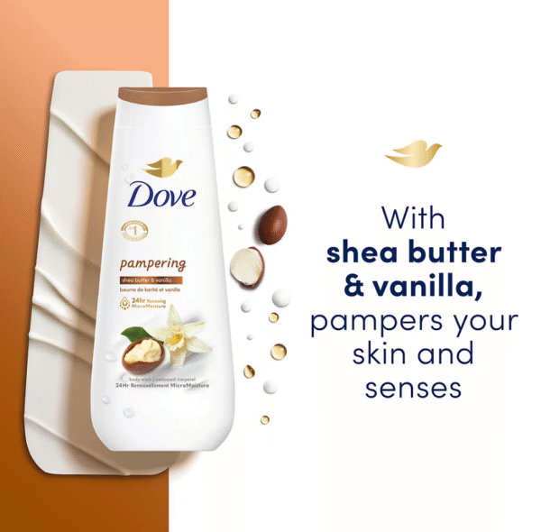 Dove Pampering Shea Butter & Vanilla Body Wash, 3 pk./23 oz. - Image 5