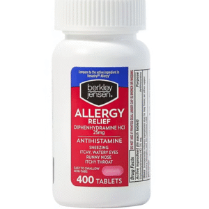 Berkley Jensen 25mg Diphenhydramine Hydrochloride Antihistamine Tablets, 400 ct.