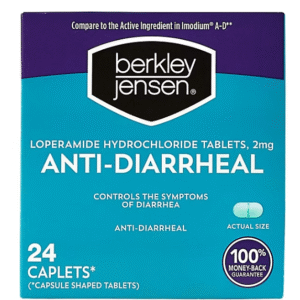 Berkley Jensen Loperamide Hydrochloride Anti-Diarrheal 2 mg Tablets, 24 ct.