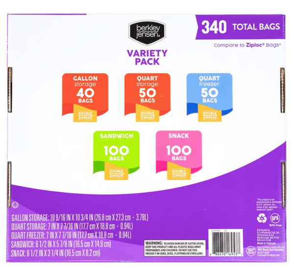 Berkley Jensen Food Storage Variety Pack, 340 ct. - Image 3