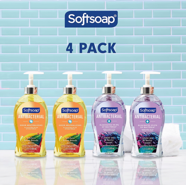 Softsoap Antibacterial Liquid Hand Soap - White Tea & Kitchen Fresh Scents, 4 pk./11.25 fl. oz. - Image 12
