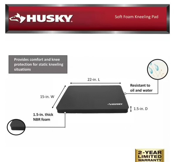 Husky Kneeling Pad Large Soft Foam Indoor Outdoor Durable Water Resistant New - Image 3