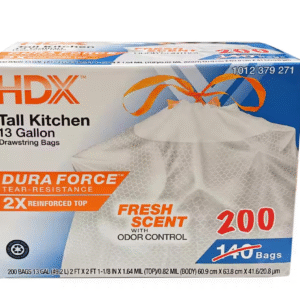 13 Gallon Drawstring Kitchen Trash Bags, Fresh Scent, 200 Ct