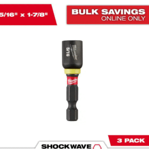 Shockwave Magnetic Nut Driver Bit 5/16" X 1-7/8" Impact Drill Strong (3-Pack)