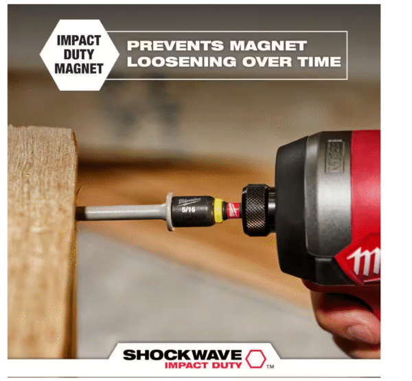 Shockwave Magnetic Nut Driver Bit 5/16" X 1-7/8" Impact Drill Strong (3-Pack) - Image 5