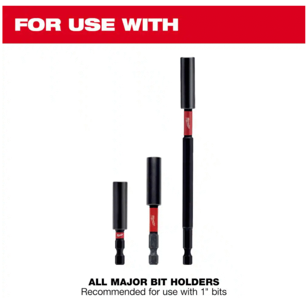 Shockwave Magnetic Nut Driver Bit 5/16" X 1-7/8" Impact Drill Strong (3-Pack) - Image 4