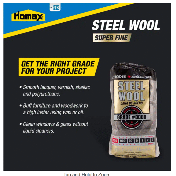 Homax Super Fine Grit Steel Wool (12-Pad) - Image 3