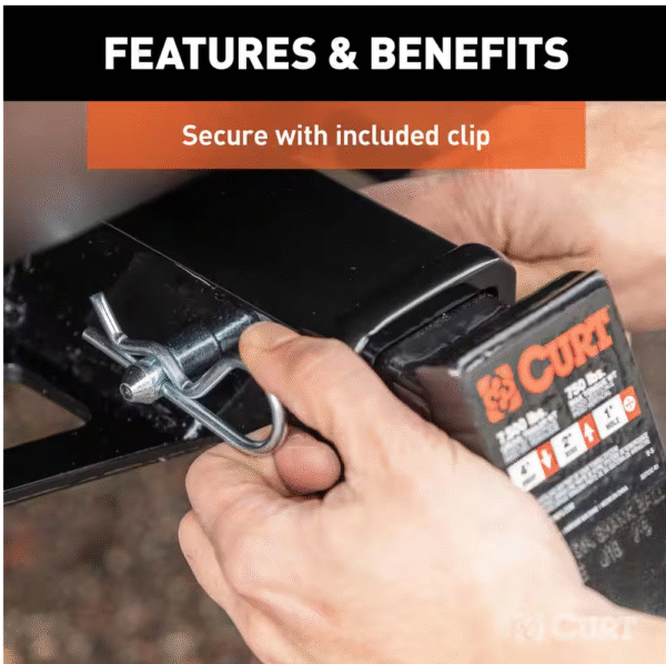 Trailer Hitch Pin & Clip, 5/8-Inch Diameter, Fits 2-Inch Receiver in Zinc 21500 - Image 2