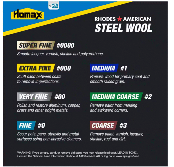 Homax Super Fine Grit Steel Wool (12-Pad) - Image 5