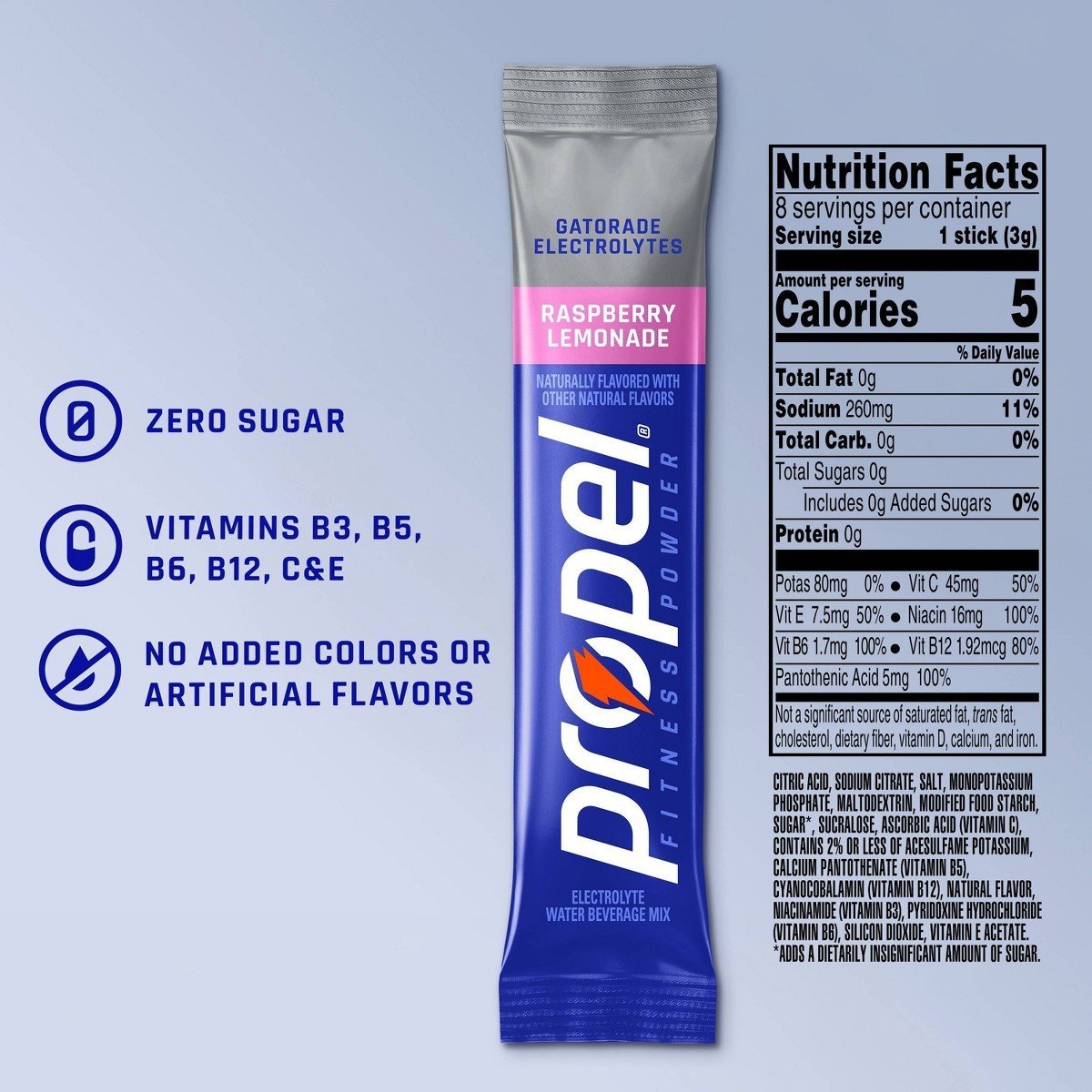 Propel Powder Sticks - Raspberry Lemonade - 8ct - Image 3