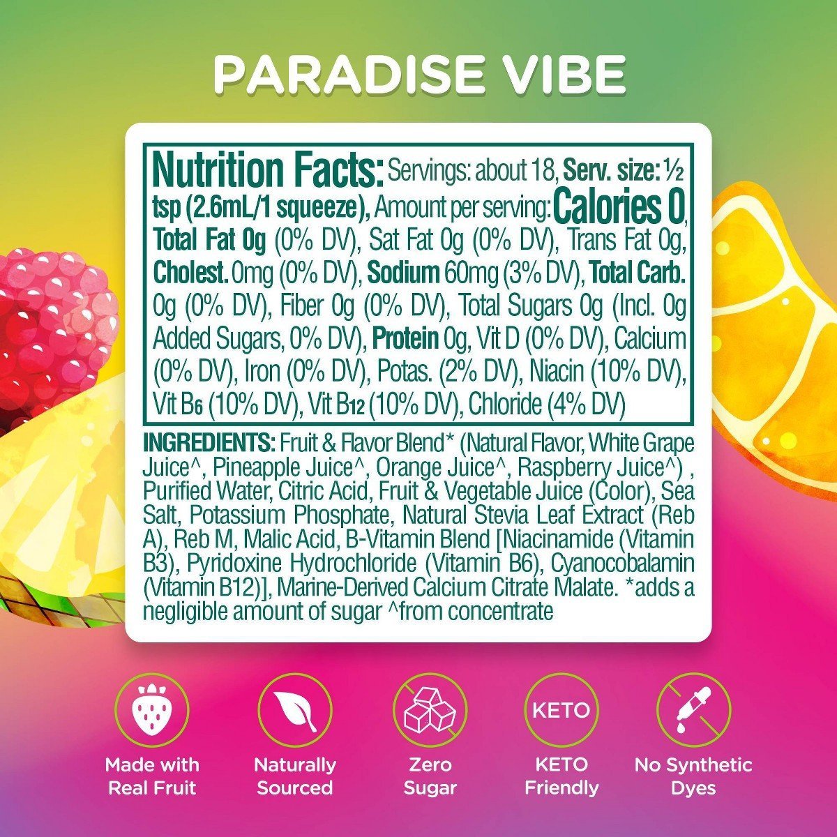 Stur Electrolytes Paradise Vibe Water Enhancer Drink Mix - 1.62 fl oz - Image 3