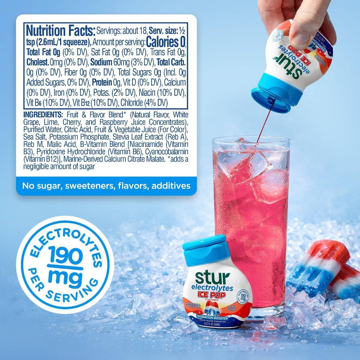 Stur Liquid Hydration Water Enhancer Ice Pop - 1.62 fl oz - Image 2