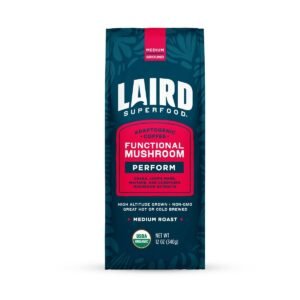 Laird Superfood Medium Roast Ground Organic Coffee with Mushrooms - 12oz: Peruvian, Gluten-Free, Vegan