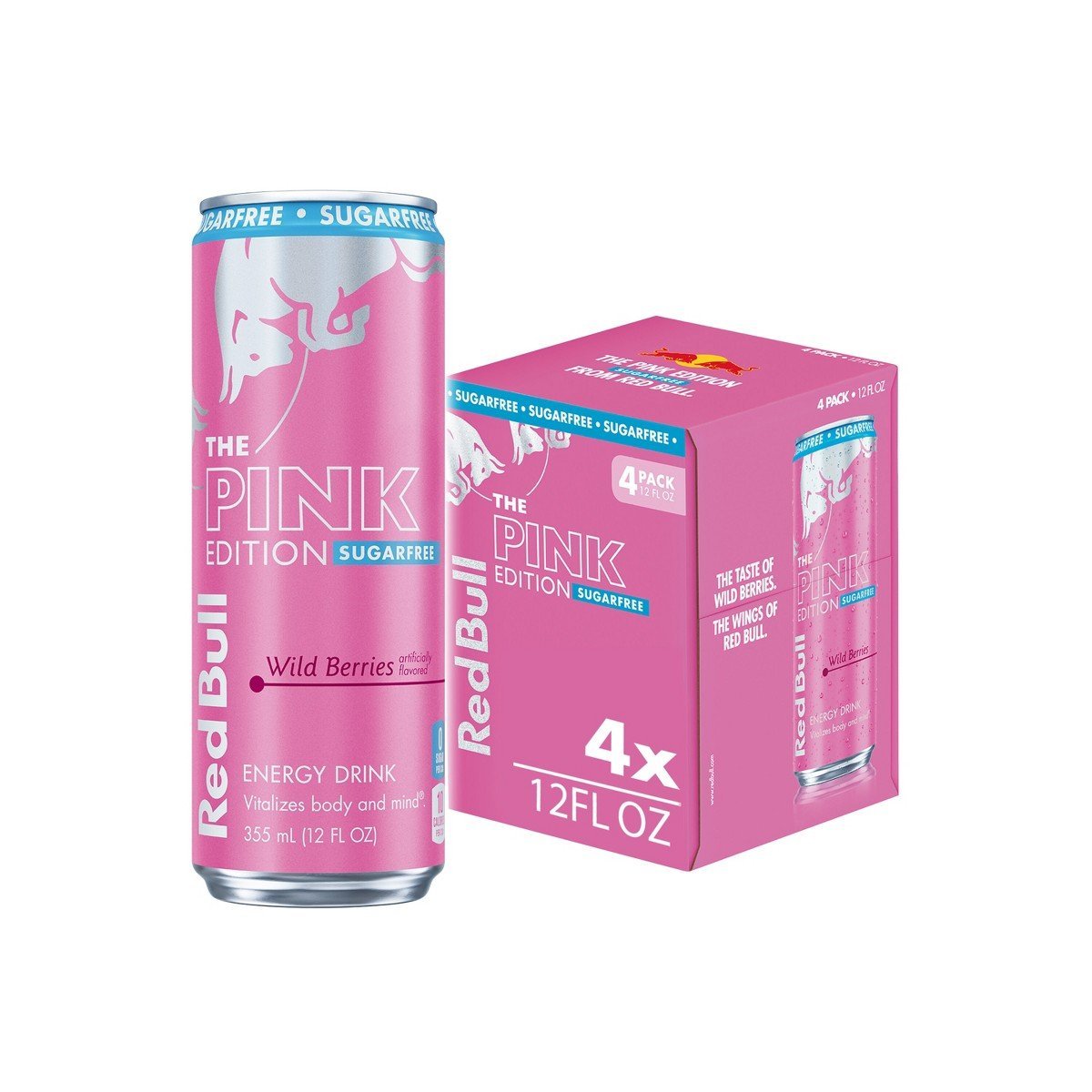 Red Bull Pink Edition Sugarfree Energy Drink - Wild Berries, Caffeinated - 4pk/2 fl oz Cans