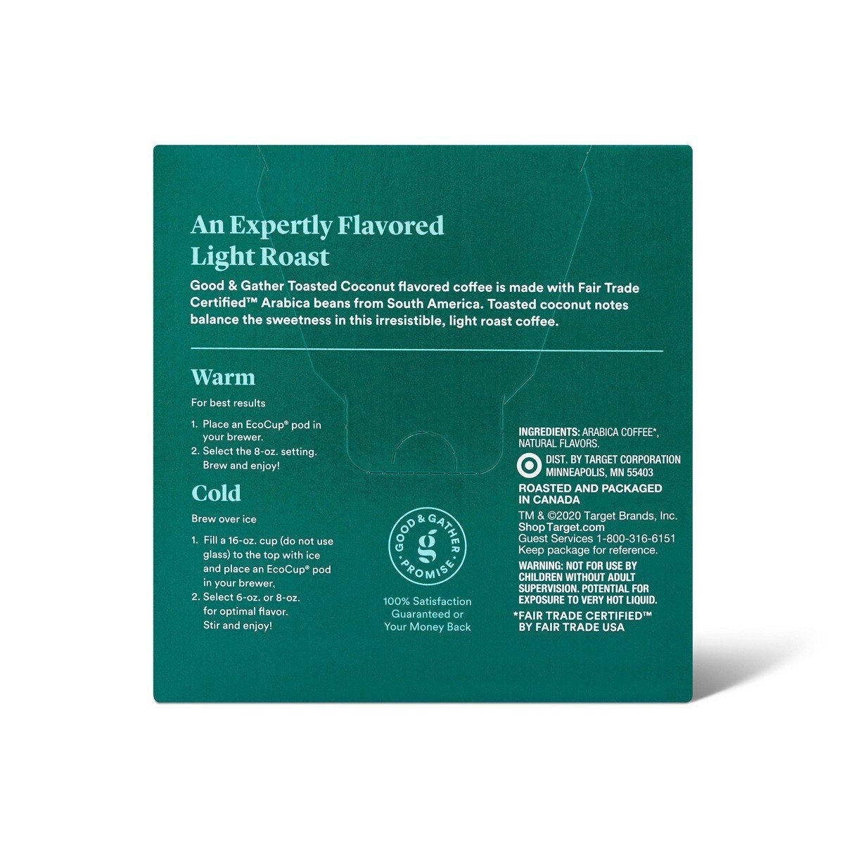 Naturally Flavored Toasted Coconut Light Roast Coffee Pods - 16ct - Good & Gather: Compatible With Keurig, Arabica Beans - Image 3