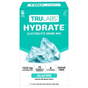 TruLabs Hydrate Sports Drink - Glacier Freeze - 0.78oz/6ct: Non-Caffeinated, Powdered