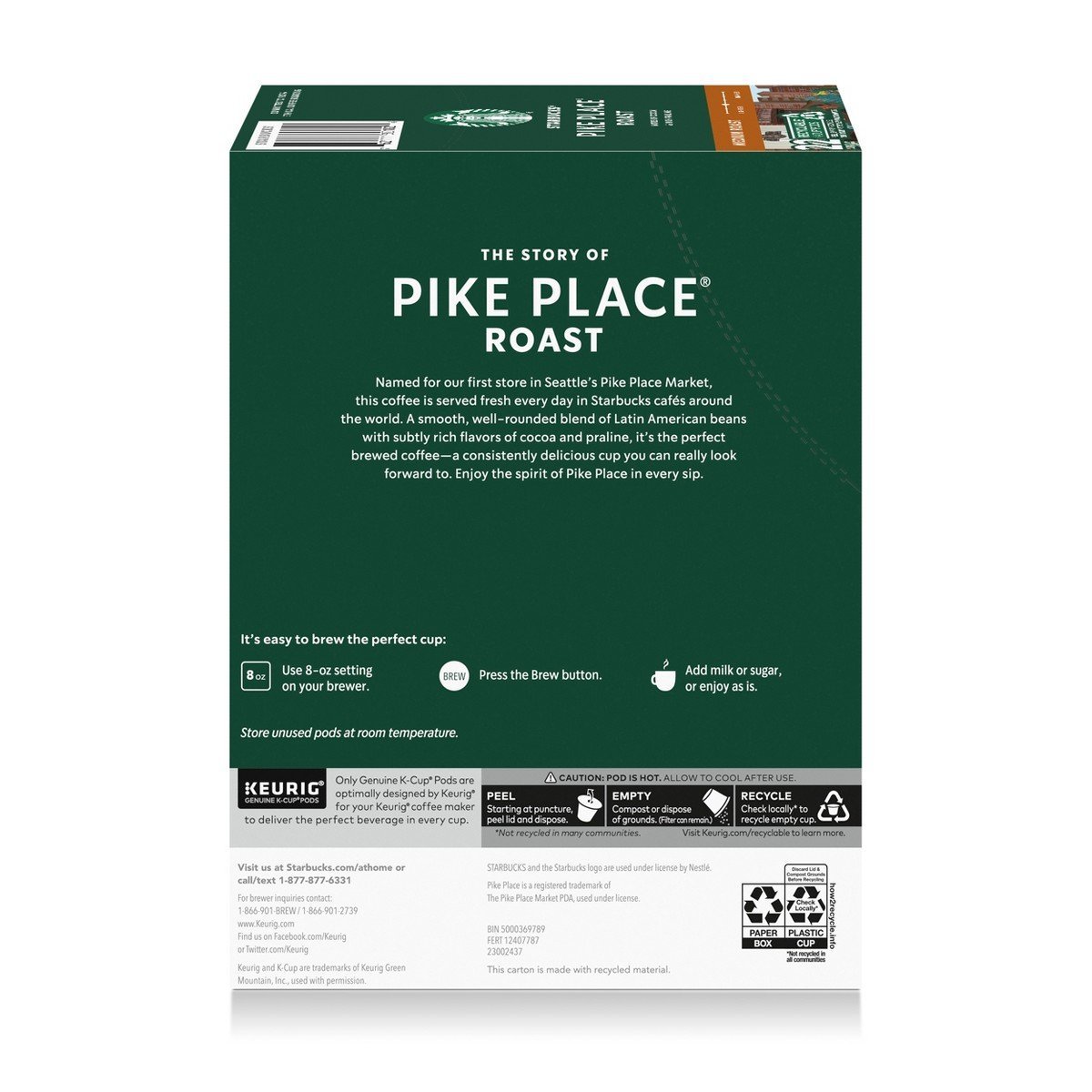 Starbucks K-Cup Pikes Place Medium Roast Keurig Coffee Pods - 22ct - Image 3