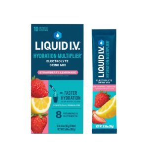 Liquid I.V. Hydration Multiplier Vegan Powder Electrolyte Supplements - Strawberry Lemonade - 0.56oz/10ct