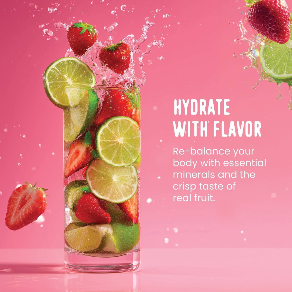 FlavCity Hydration Electrolyte Supplement Powder - Strawberry Limeade - 3.3oz/12ct - Image 5